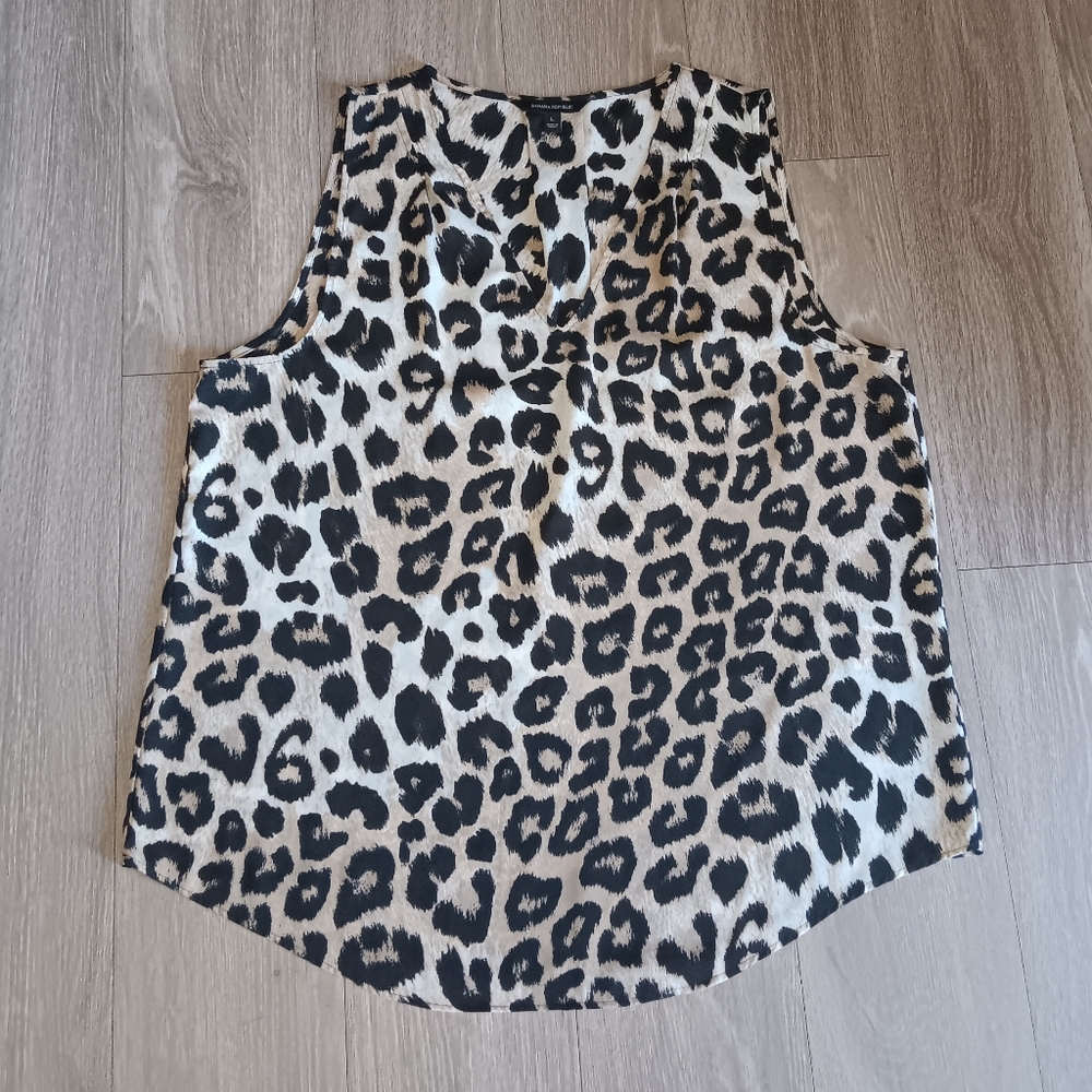 Banana Republic Black and White Animal Print Tank Top